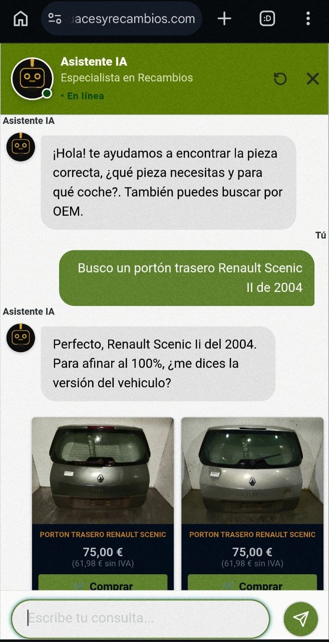 Chatbot IA de Neto para desguaces